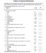 Carbon Footprint worksheet